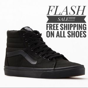 Vans Sk8-Hi Black Sneakers Size 6.0 Mens/7.5 Women